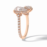 Pear Two Stone & Pave Lab Grown Diamond Engagement Ring