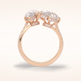 4 CT Pear Shaped Pave Moissanite Engagement Ring