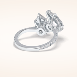 4 CT Pear Shaped Pave Moissanite Engagement Ring