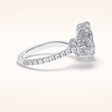 4 CT Pear Shaped Pave Moissanite Engagement Ring