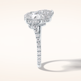 4 CT Pear Shaped Pave Moissanite Engagement Ring