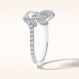 4 CT Pear Shaped Pave Moissanite Engagement Ring