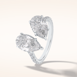 4 CT Pear Shaped Pave Moissanite Engagement Ring