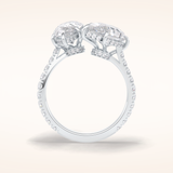 4 CT Pear Shaped Pave Moissanite Engagement Ring