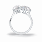 Pear Two Stone & Pave Lab Grown Diamond Engagement Ring
