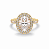Oval Halo & Pave Lab Grown Diamond Engagement Ring