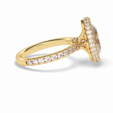 Oval Halo & Pave Lab Grown Diamond Engagement Ring