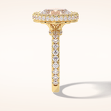 0.54 CT Oval Shaped Halo & Pave Moissanite Engagement Ring