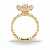 Oval Halo & Pave Lab Grown Diamond Engagement Ring