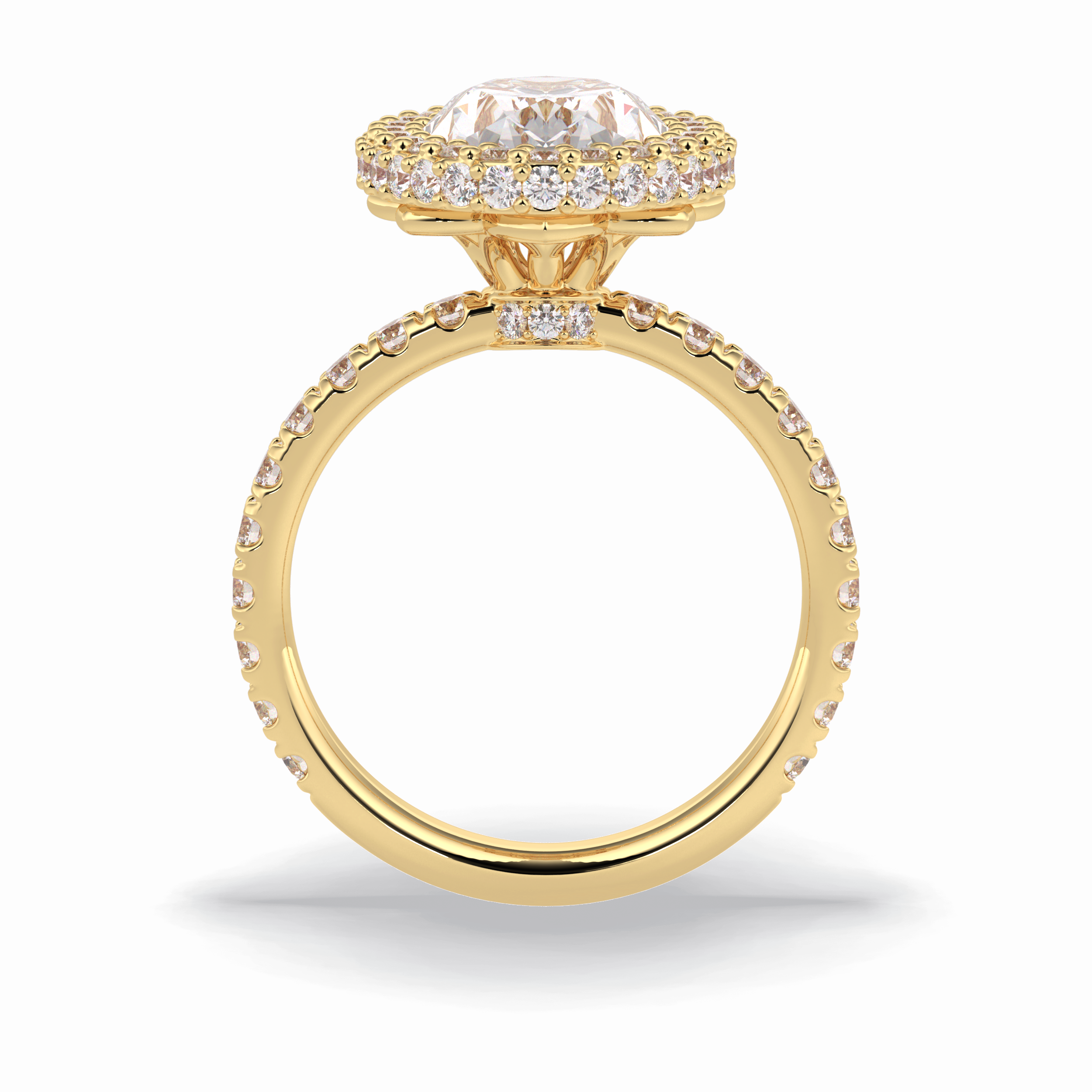 Oval Halo & Pave Lab Grown Diamond Engagement Ring