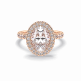 Oval Halo & Pave Lab Grown Diamond Engagement Ring