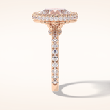 0.54 CT Oval Shaped Halo & Pave Moissanite Engagement Ring