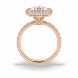 Oval Halo & Pave Lab Grown Diamond Engagement Ring