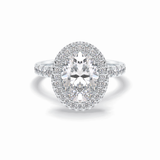 Oval Halo & Pave Lab Grown Diamond Engagement Ring