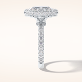 0.54 CT Oval Shaped Halo & Pave Moissanite Engagement Ring