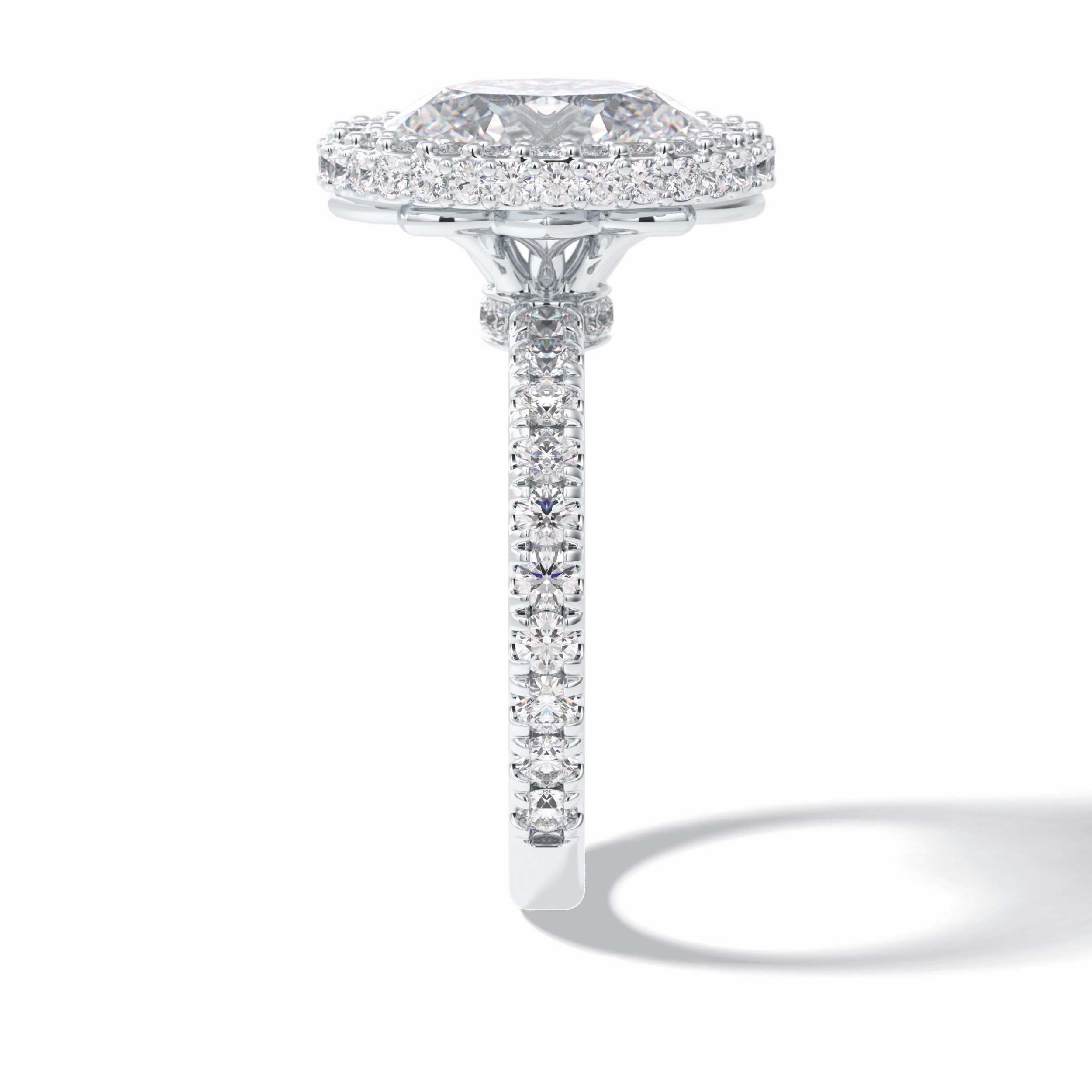 Oval Halo & Pave Lab Grown Diamond Engagement Ring