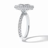 Oval Halo & Pave Lab Grown Diamond Engagement Ring