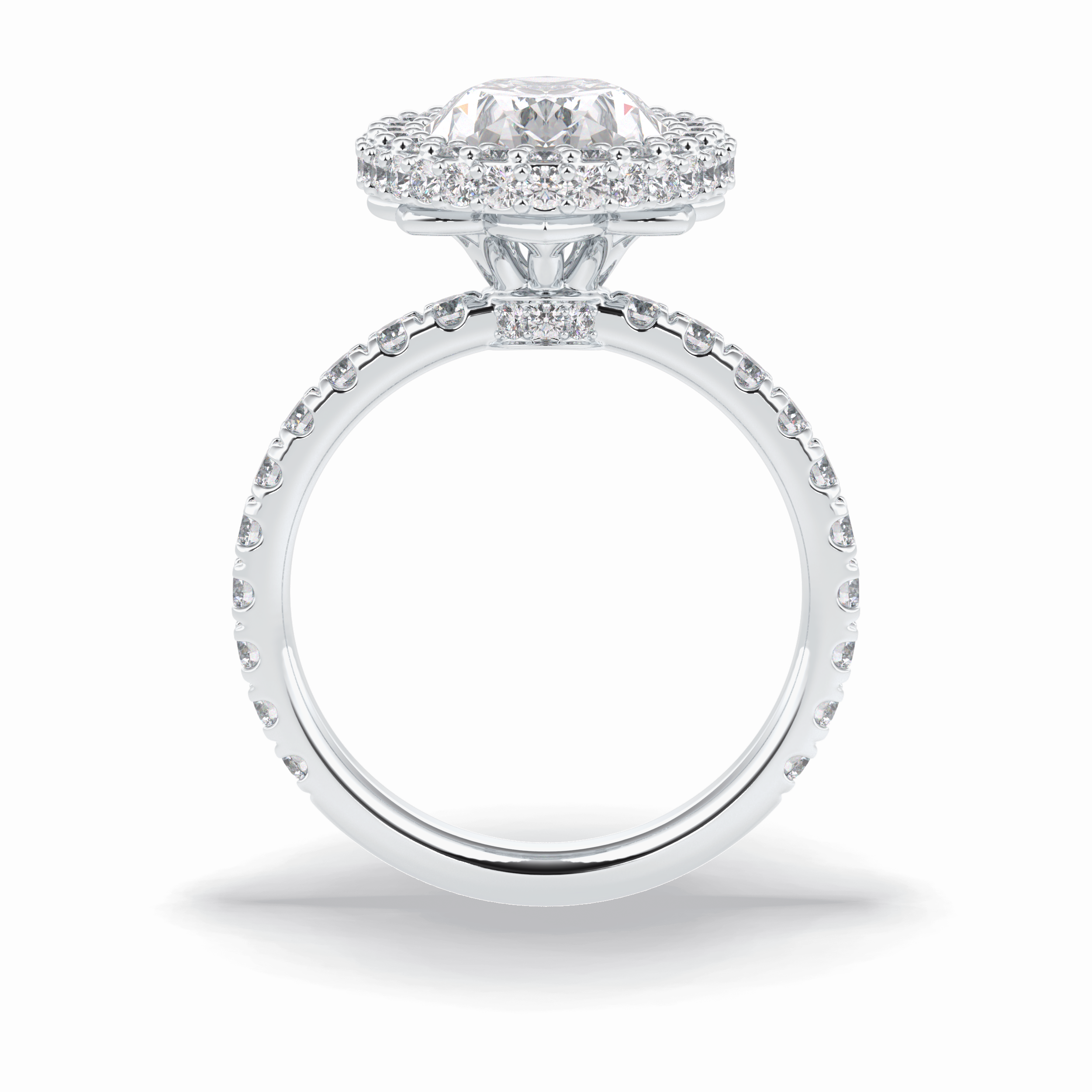 Oval Halo & Pave Lab Grown Diamond Engagement Ring