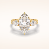 3 CT Marquise Shaped Three Stone Moissanite Engagement Ring