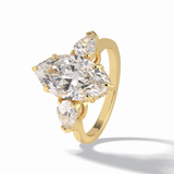 Marquise Three Stone Lab Grown Diamond Engagement Ring