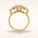 3 CT Marquise Shaped Three Stone Moissanite Engagement Ring
