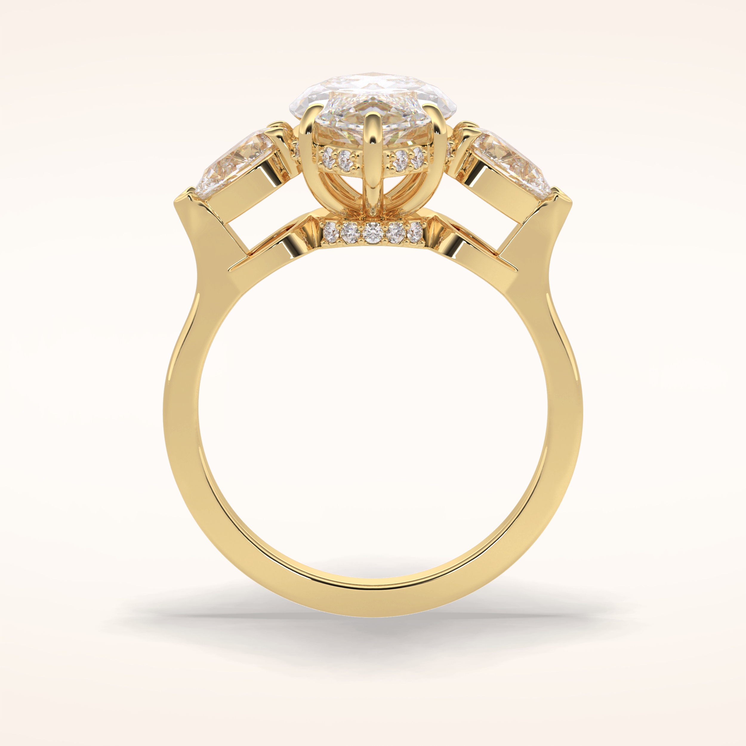 3 CT Marquise Shaped Three Stone Moissanite Engagement Ring
