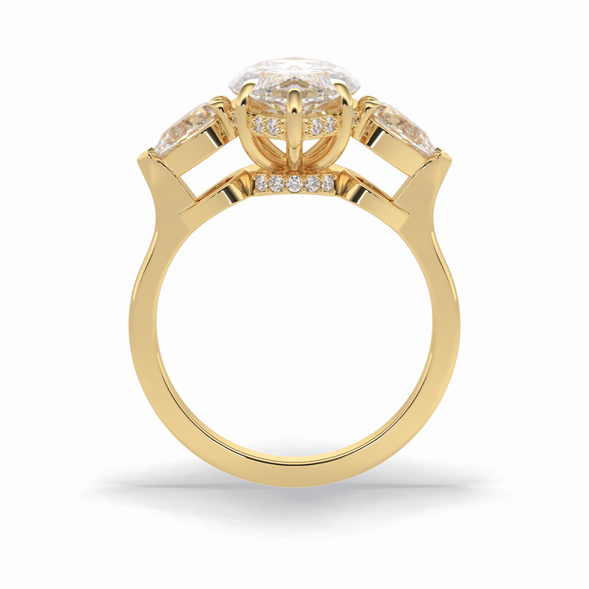 Marquise Three Stone Lab Grown Diamond Engagement Ring