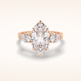 3 CT Marquise Shaped Three Stone Moissanite Engagement Ring