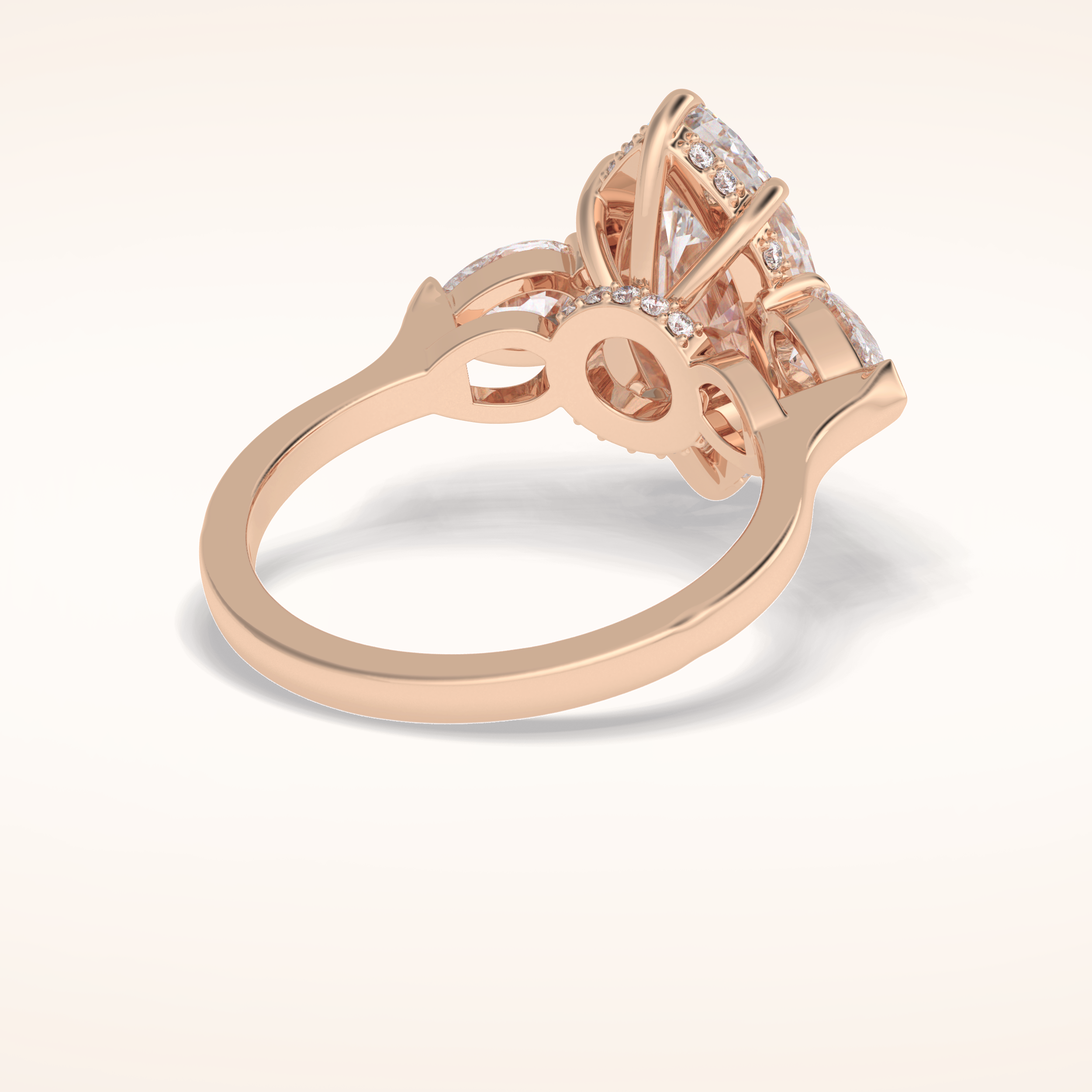 3 CT Marquise Shaped Three Stone Moissanite Engagement Ring