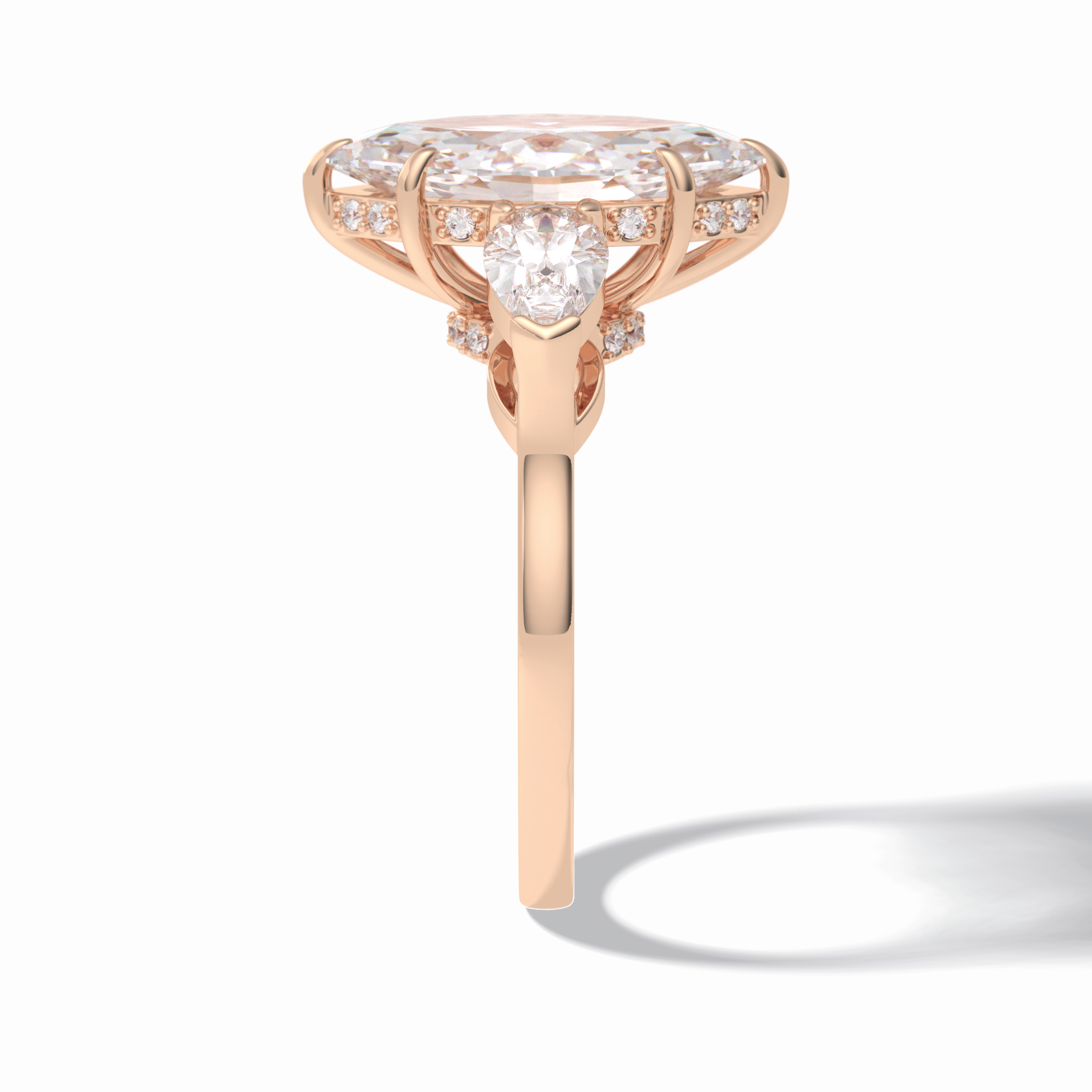 Marquise Three Stone Lab Grown Diamond Engagement Ring