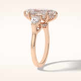 3 CT Marquise Shaped Three Stone Moissanite Engagement Ring