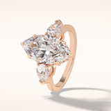 3 CT Marquise Shaped Three Stone Moissanite Engagement Ring