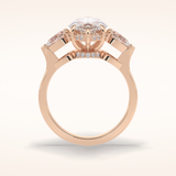 3 CT Marquise Shaped Three Stone Moissanite Engagement Ring