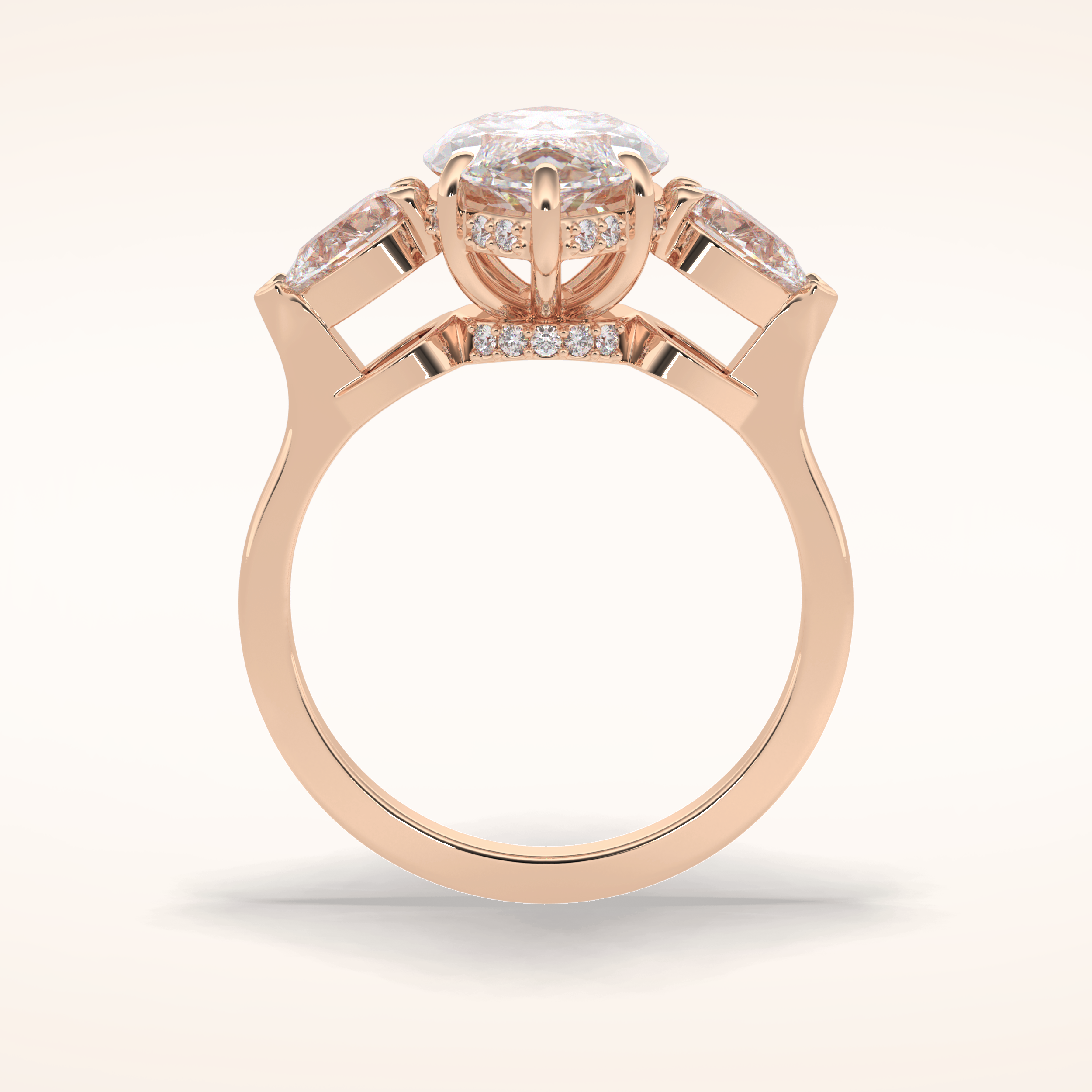 3 CT Marquise Shaped Three Stone Moissanite Engagement Ring