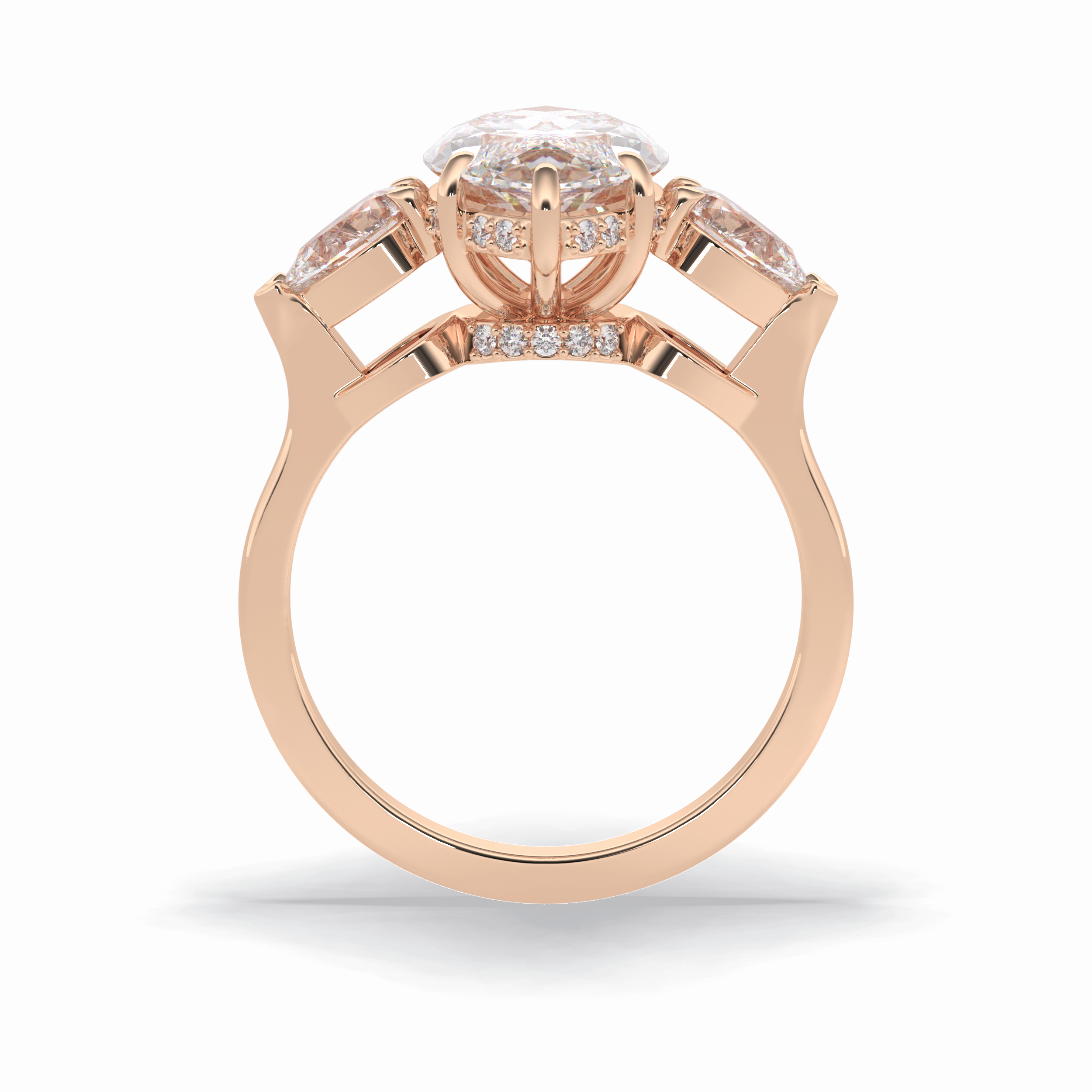 Marquise Three Stone Lab Grown Diamond Engagement Ring