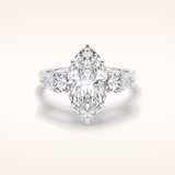 3 CT Marquise Shaped Three Stone Moissanite Engagement Ring