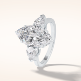 3 CT Marquise Shaped Three Stone Moissanite Engagement Ring