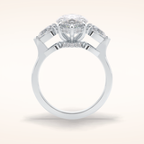 3 CT Marquise Shaped Three Stone Moissanite Engagement Ring