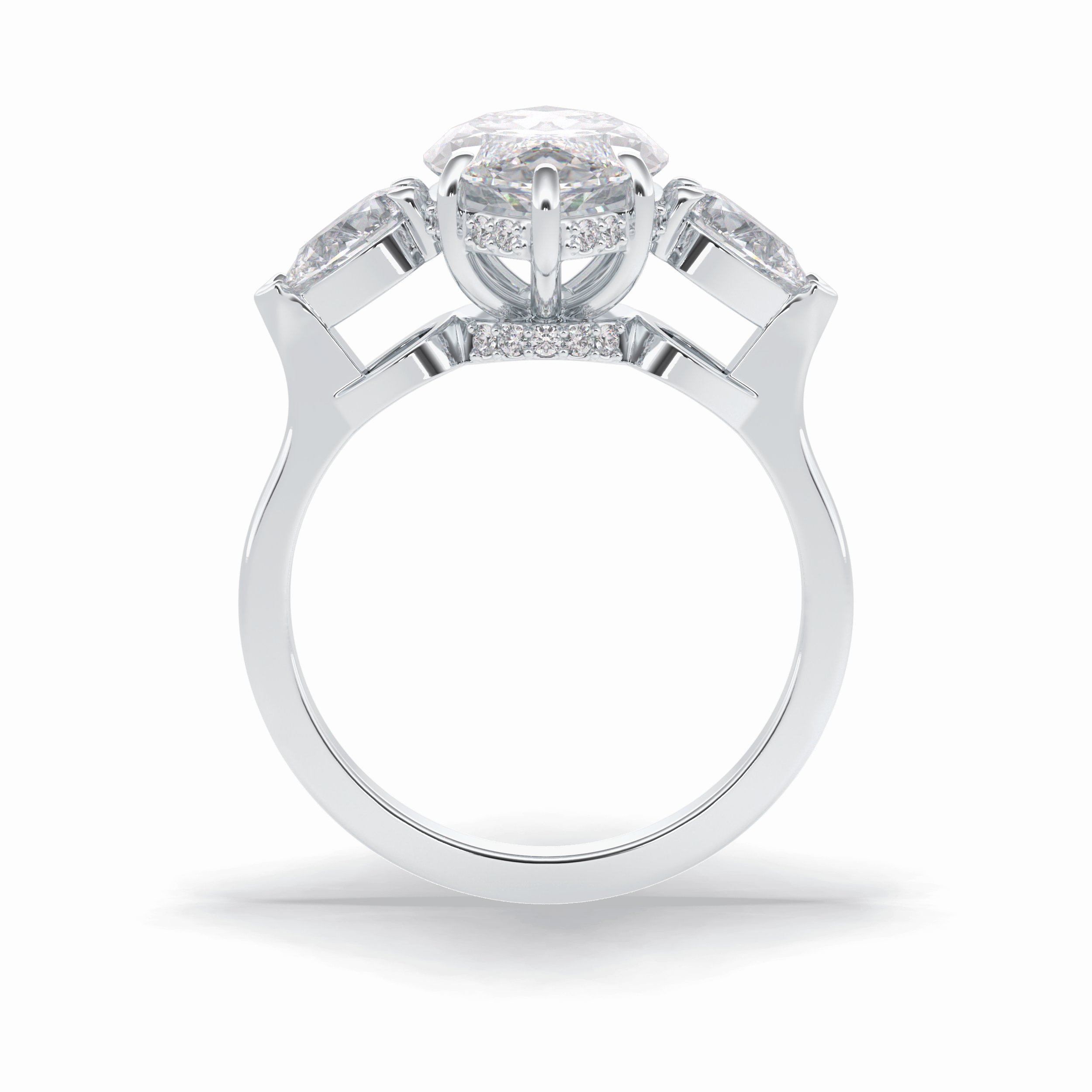 Marquise Three Stone Lab Grown Diamond Engagement Ring