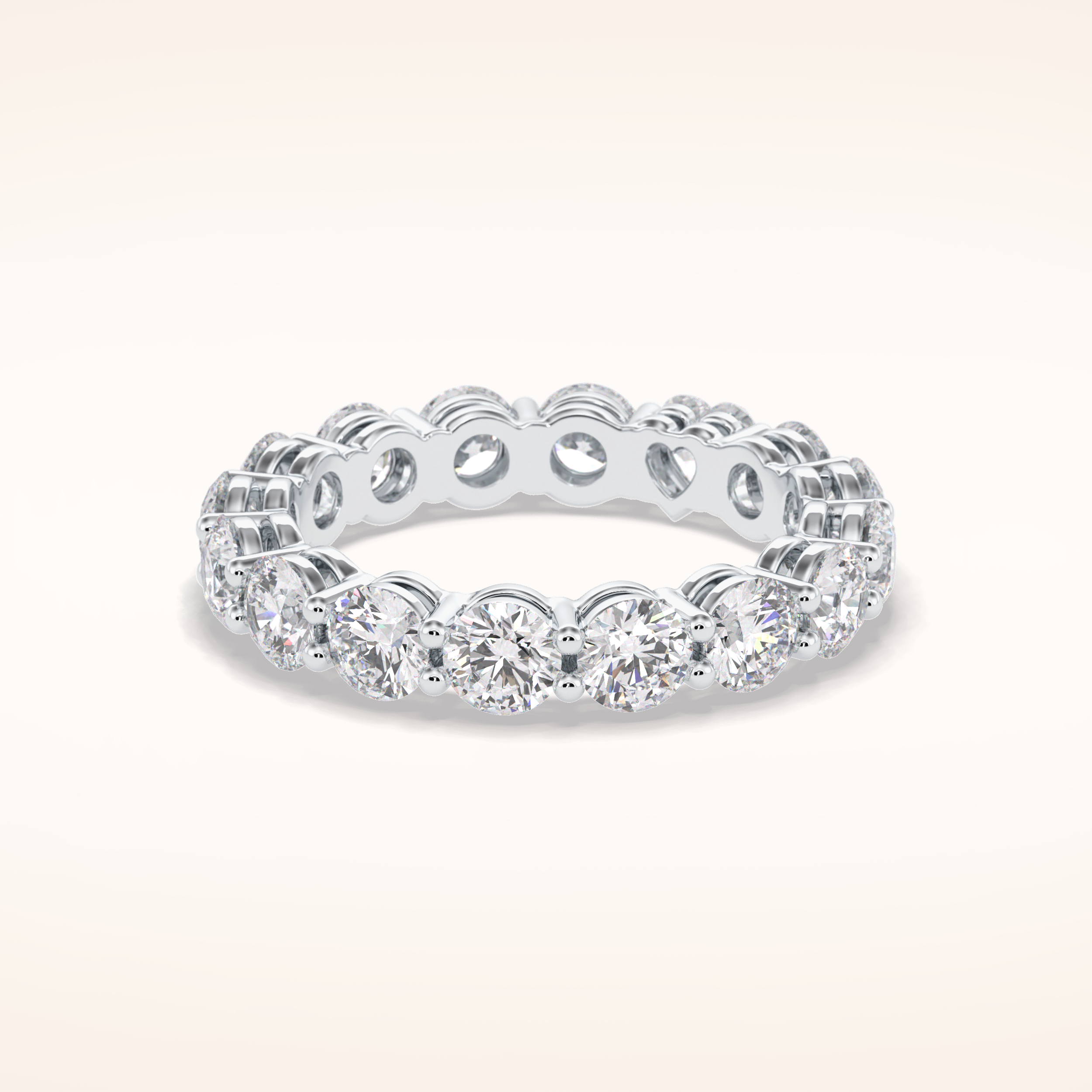 3.03 Round Shaped Moissanite Full Eternity Wedding Band