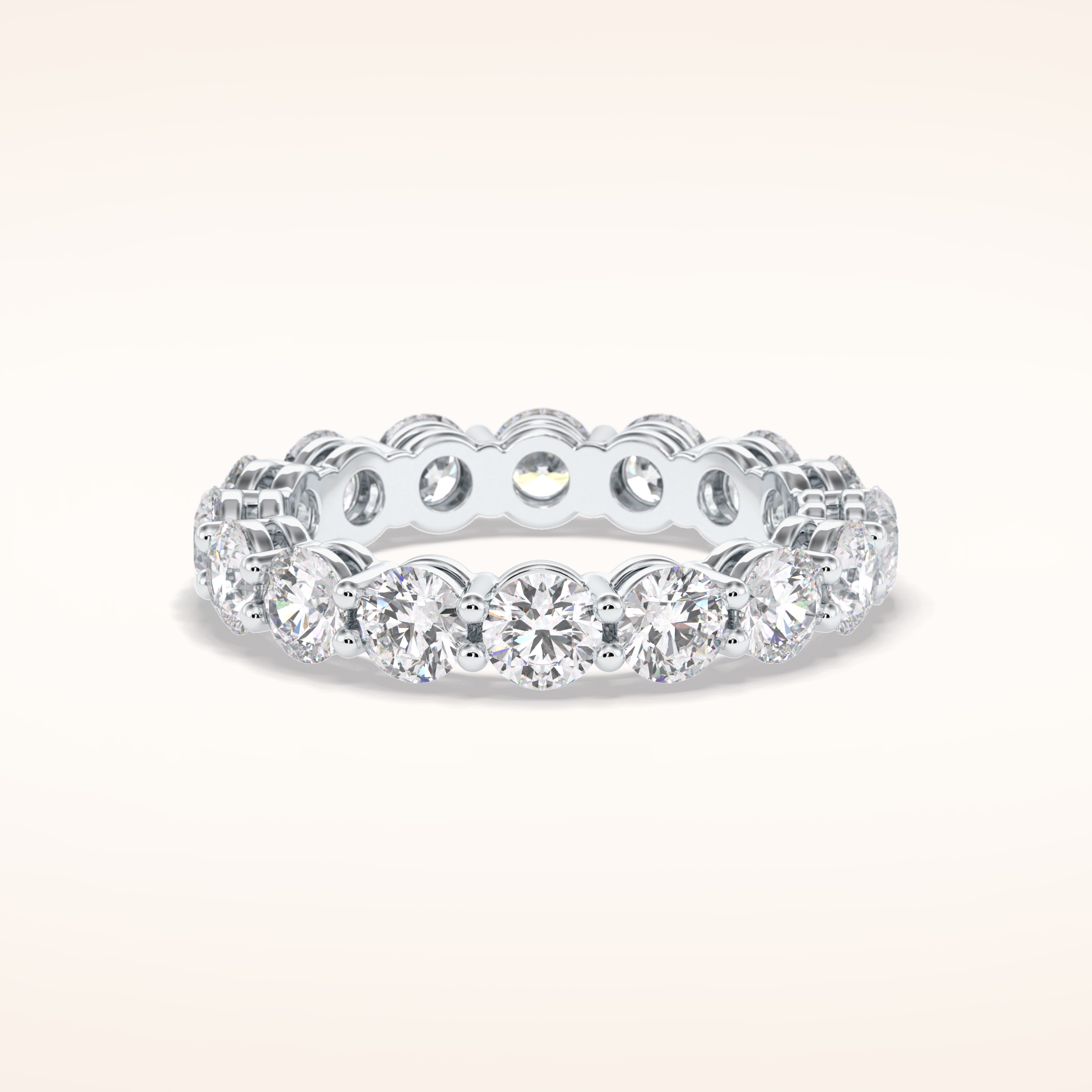 3.03 Round Shaped Moissanite Full Eternity Wedding Band