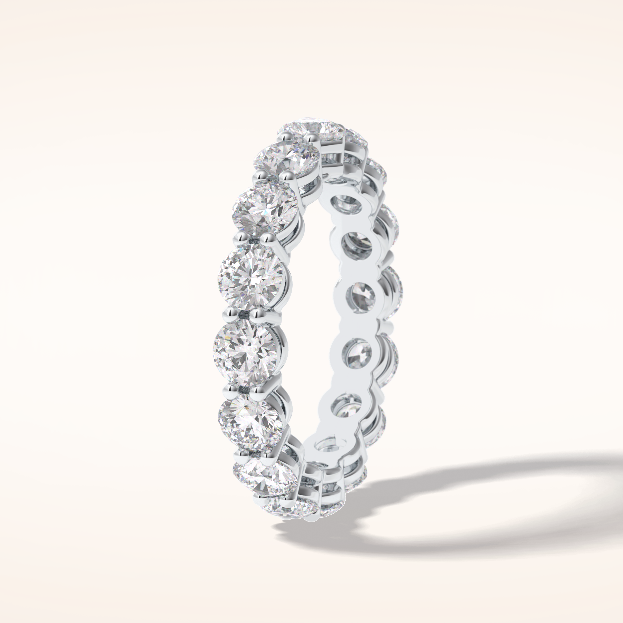 3.03 Round Shaped Moissanite Full Eternity Wedding Band