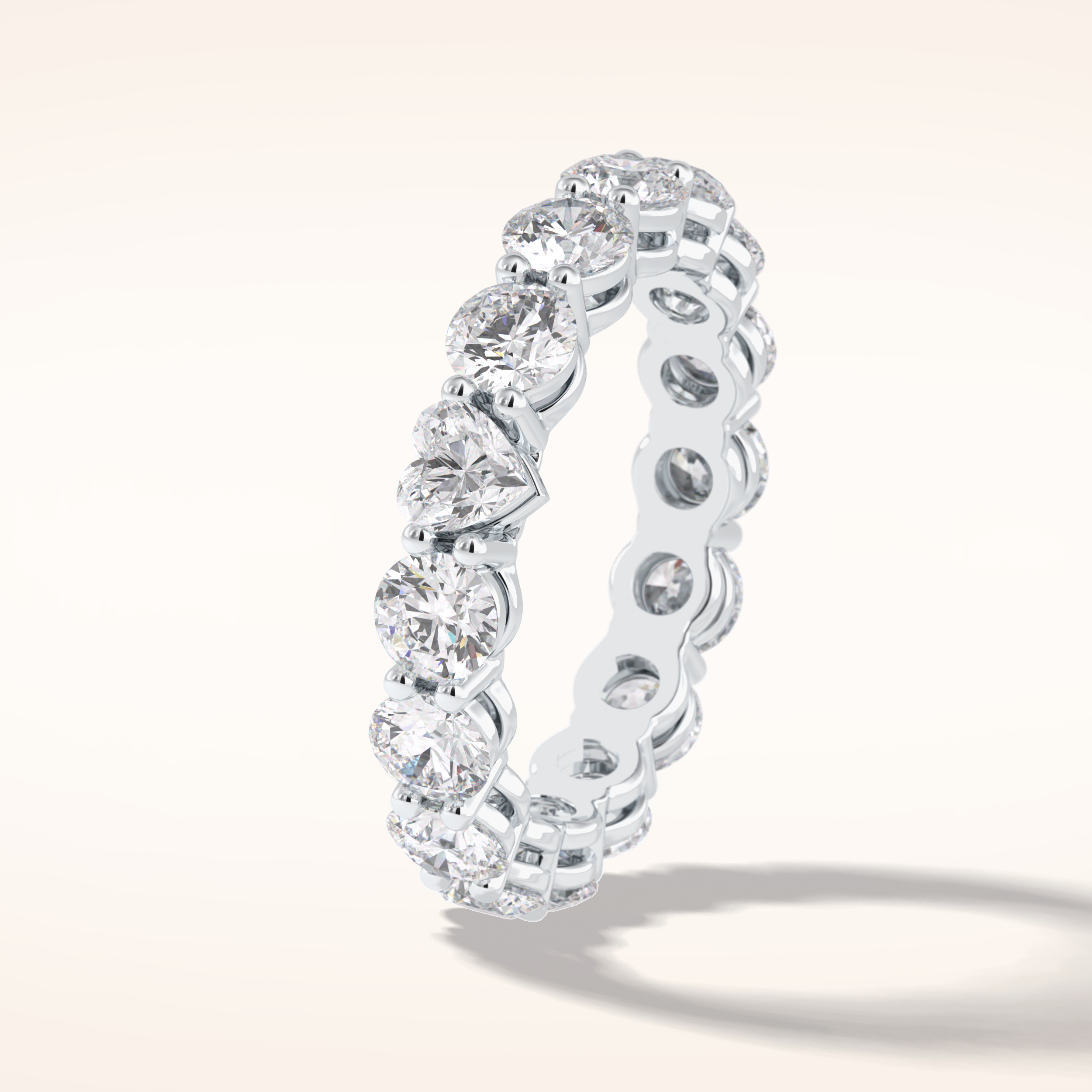 3.03 Round Shaped Moissanite Full Eternity Wedding Band