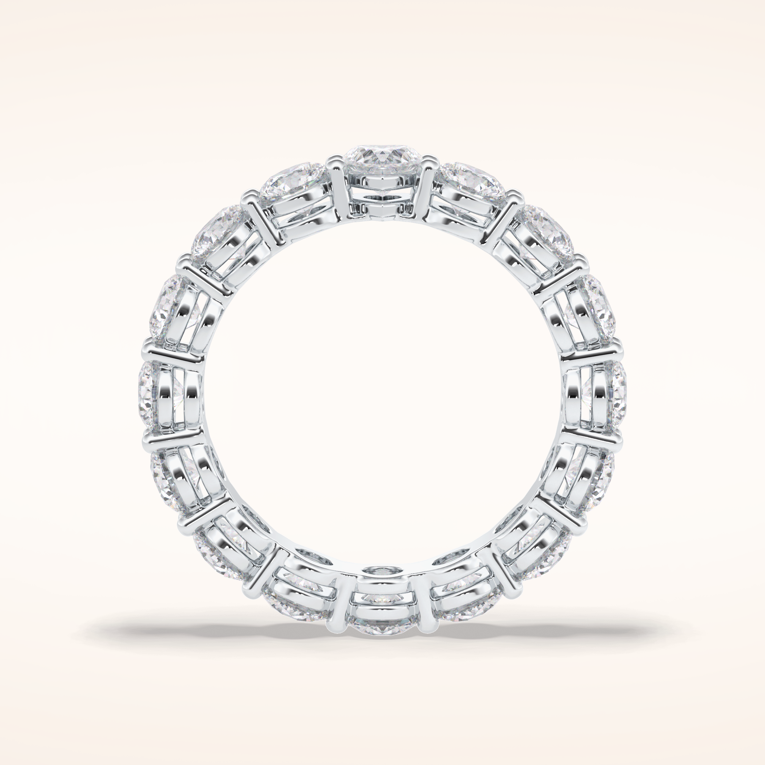 3.03 Round Shaped Moissanite Full Eternity Wedding Band