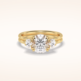 3 CT Round Shaped Three Stone Moissanite Engagement Ring