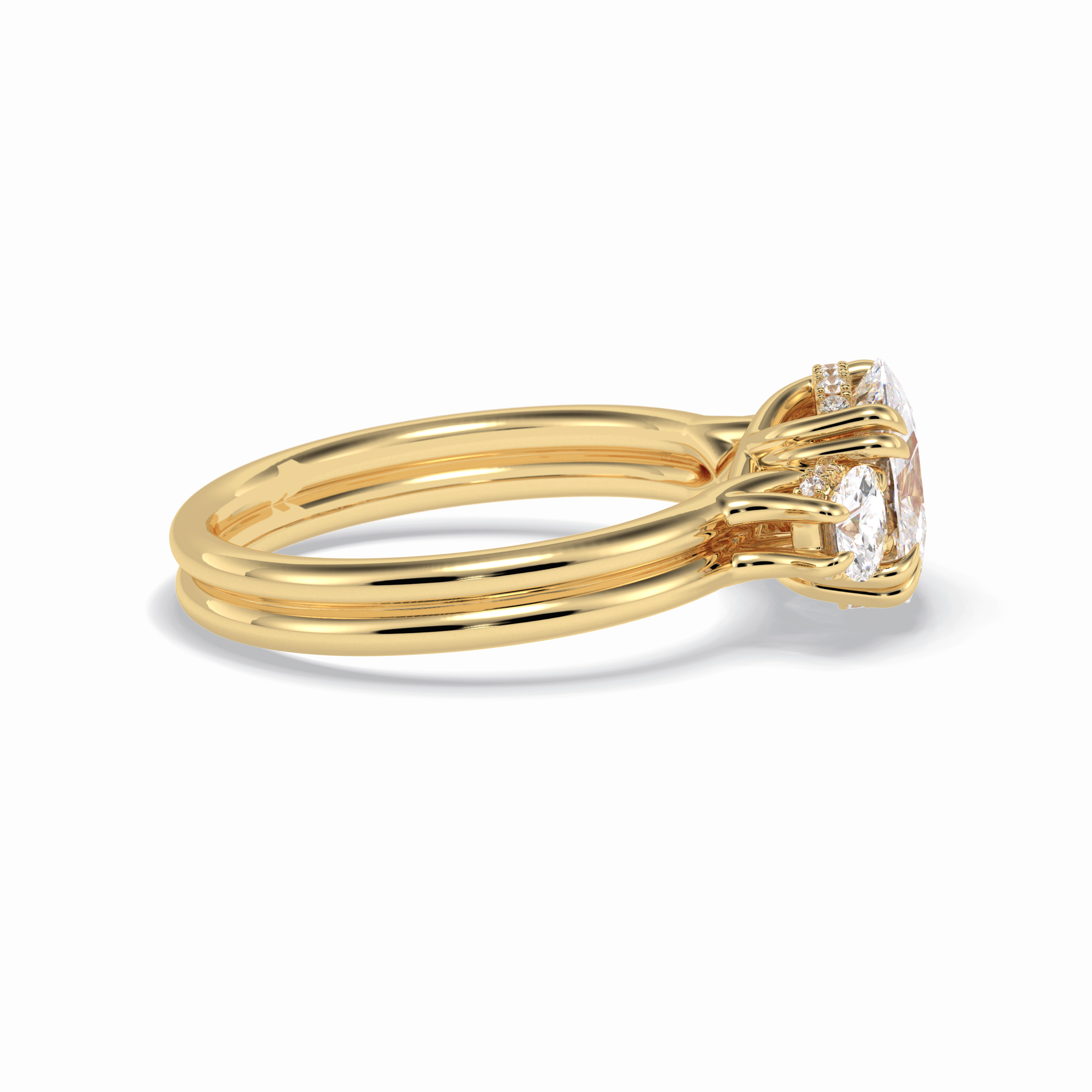 Round Three Stones Lab Grown Diamond Engagement Ring