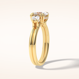 3 CT Round Shaped Three Stone Moissanite Engagement Ring