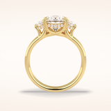 3 CT Round Shaped Three Stone Moissanite Engagement Ring
