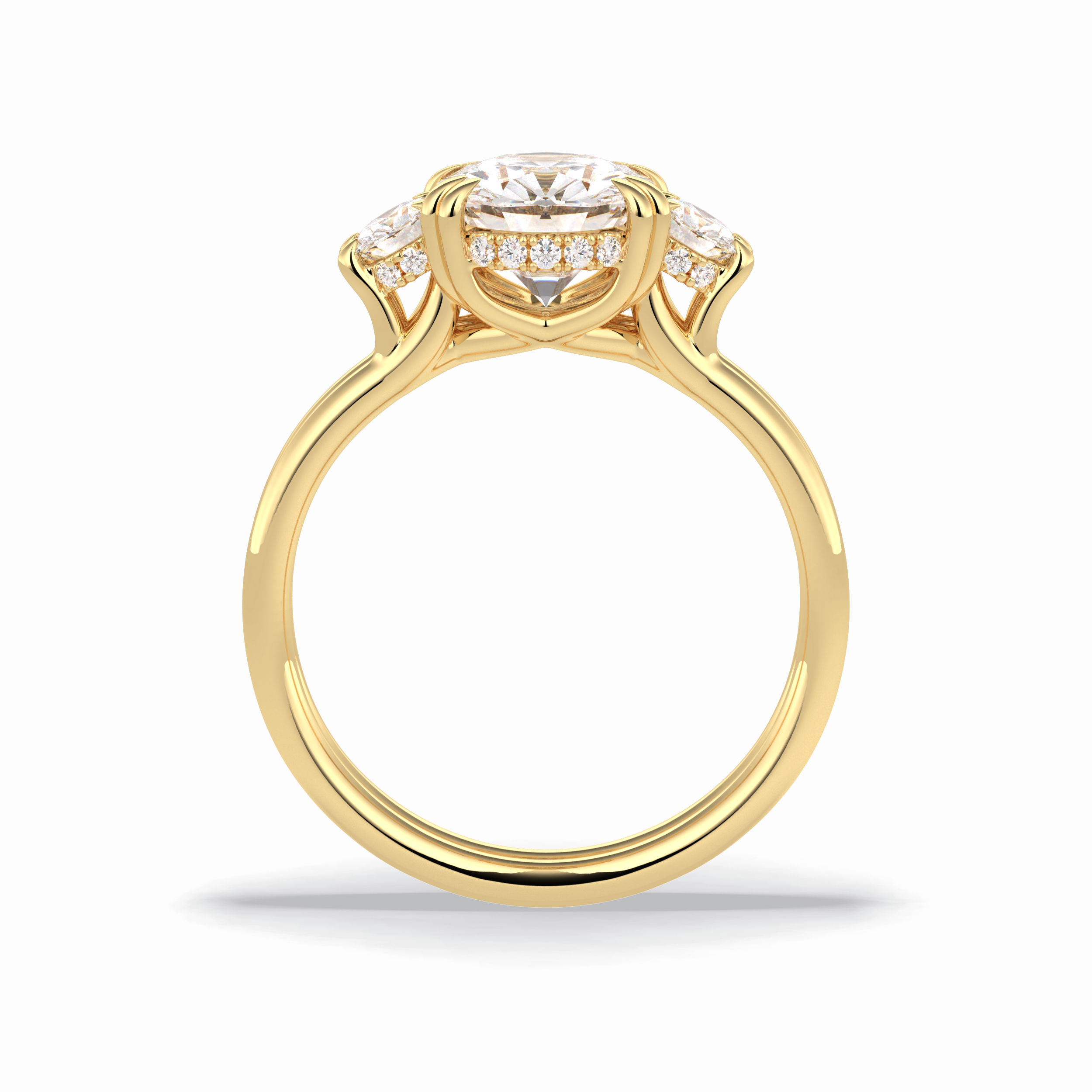 Round Three Stones Lab Grown Diamond Engagement Ring