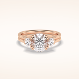 3 CT Round Shaped Three Stone Moissanite Engagement Ring